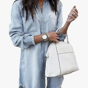 Amazon Light Blue Denim Mini Dress